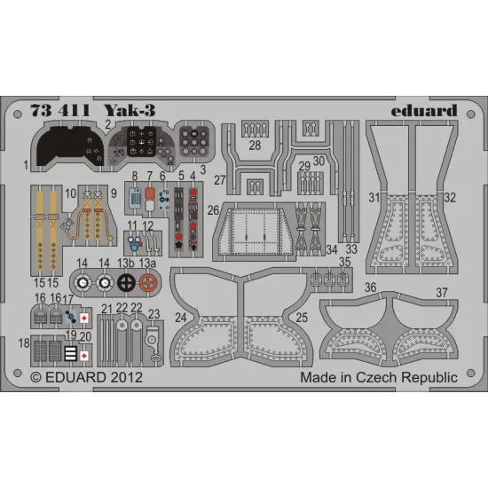 Photoetched set Yak-3, for Zvezda kit 1/72 Eduard EDU-73411