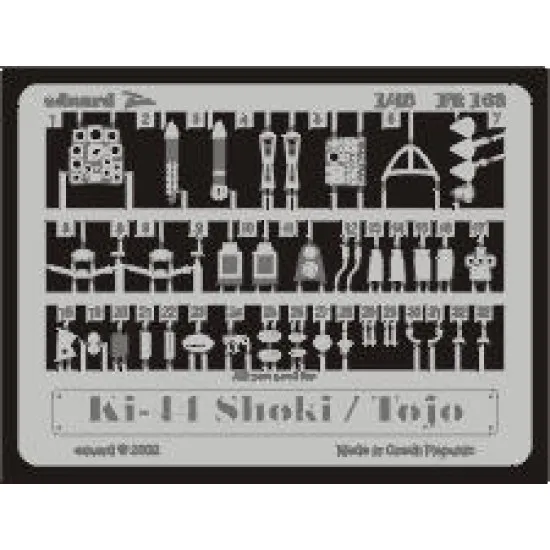 Photoetched set Ki-44, for Hasegawa kit 1/48 Eduard FE163