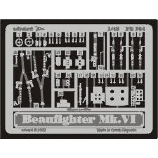 Photoetched set BeaufighterMk.VI, for Tamiya kit 1/48 Eduard FE164