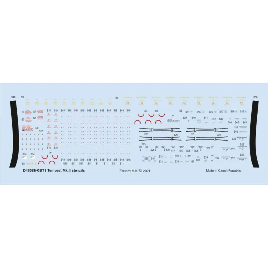 Eduard D48086 1/48 Tempest Mk.ii Stencils Decal For Aircraft