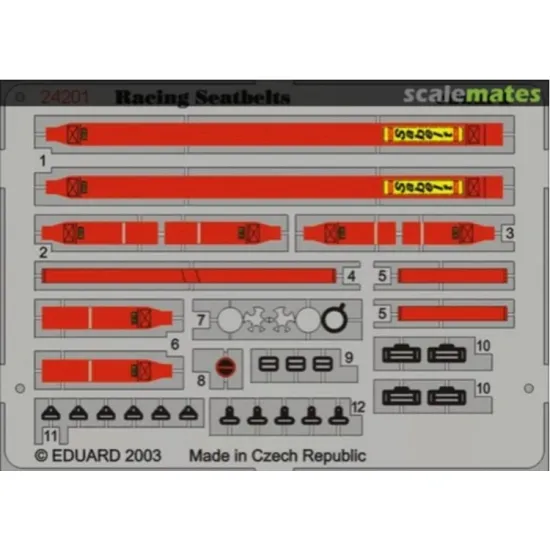 Eduard 24201 1/24 Sabelt 6 Points Red Photo-etched For Car Photo Etched Set