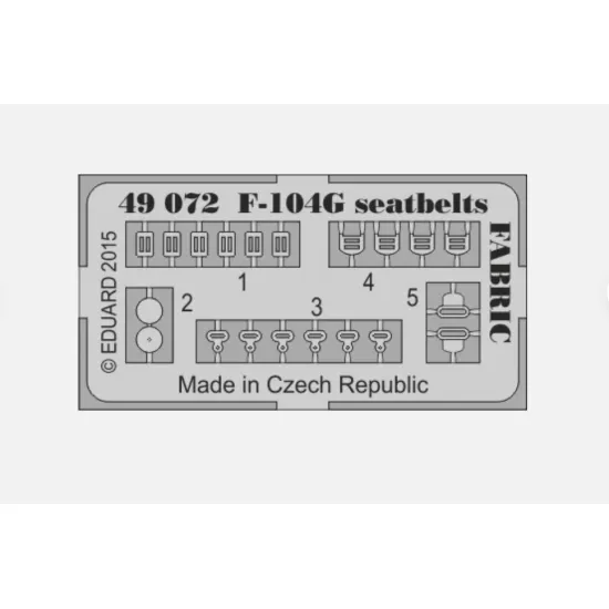 Eduard 49072 1/48 F-104g Seatbelts Fabric Hasegawa Textile For Aircraft
