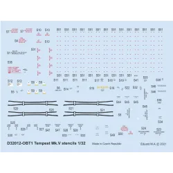 Eduard D32012 1/32 Tempest Mk.v Stencils Special Hobby/Revell Decal For Aircraft