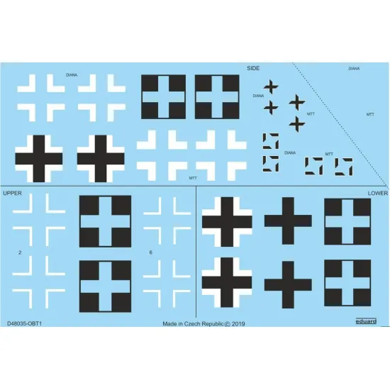 Eduard D48035 1/48 Bf 109g-10 Mtt / Wnf National Insignia Decal For Aircraft