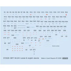Eduard D72028 1/72 Mi-24v Stencils Russian And English Zvezda Decal For Aircraft