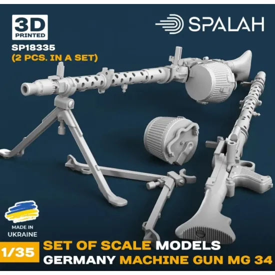 Spalah 18335 1/35 Machine Gun Mg-34 2 Pcs Set Of Scale Models