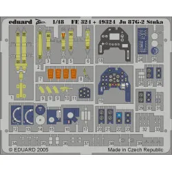 Photoetched set Ju 87G-2 Stuka Color, for Hasegawa kit 1/48 Eduard FE324