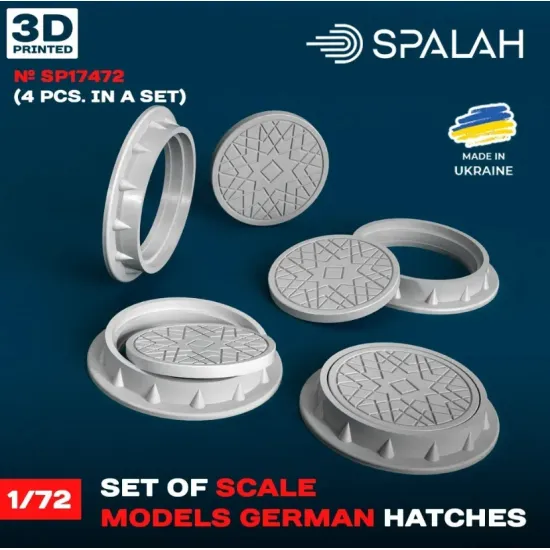 Spalah 17472 1/72 German Hatches 4 Psc Set Of Scale Models Spalah 17472 1/72 German Hatches 4 Psc Set Of Scale Models