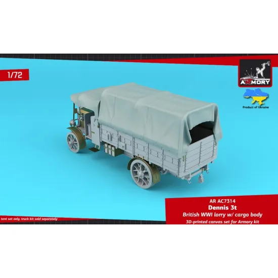 Armory Ar-ac7314 1/72 Dennis 3t British Wwi Lorry Canvas Set For Cargo Body
