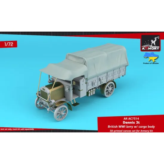 Armory Ar-ac7314 1/72 Dennis 3t British Wwi Lorry Canvas Set For Cargo Body