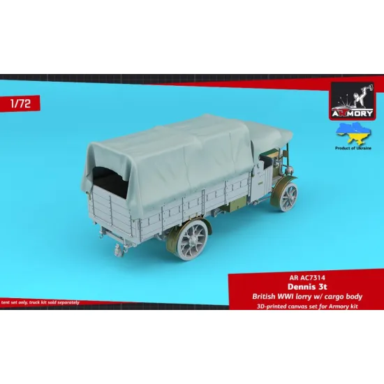 Armory Ar-ac7314 1/72 Dennis 3t British Wwi Lorry Canvas Set For Cargo Body