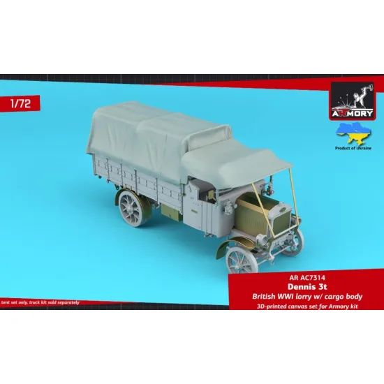 Armory Ar-ac7314 1/72 Dennis 3t British Wwi Lorry Canvas Set For Cargo Body
