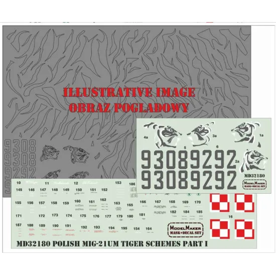 Modelmaker Md32180 1/32 Polish Mig-21um Tiger Schemes Part 1