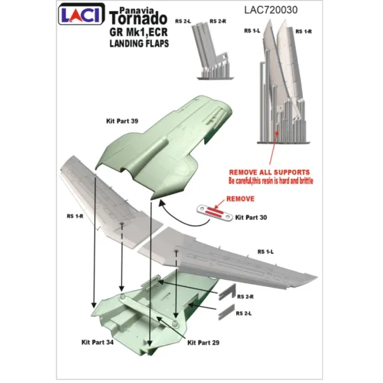 Laci 720030 1/72 Landing Flaps For Panavia Tornado Gr Mk1 Ect Assta For Revell Kit