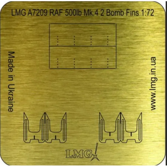 Lmg Ba-72005 1/72 Raf 500lb Mk 4 4 Bomb Fins Thickness 0-1mm
