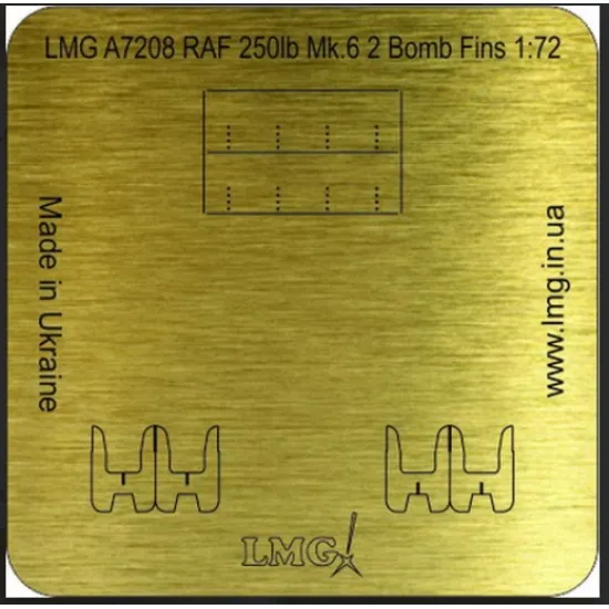 Lmg Ba-72007 1/72 Raf 250lb Mk 6 8 Bomb Fins Thickness 0-1mm