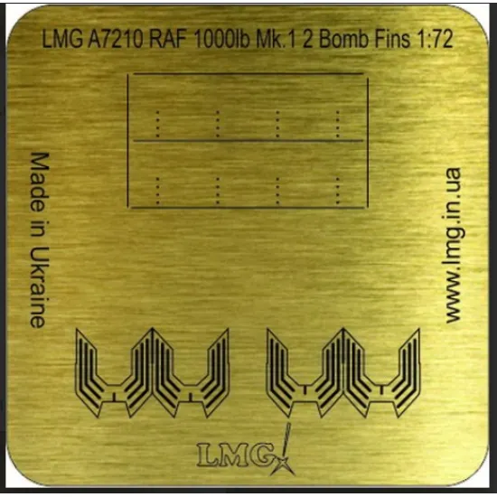 Lmg Ba-72009 1/72 Raf 1000lb Mk 1 8 Bomb Fins Thickness 0-1mm