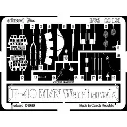 Photoetched set P-40M/N, for Academy kit 1/72 Eduard SS121