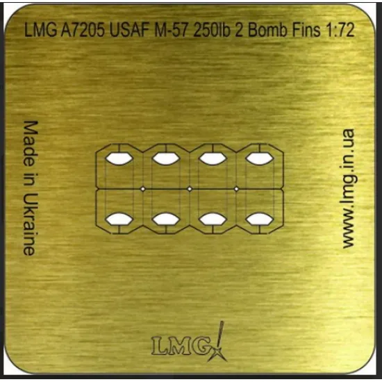 Lmg Ba-72016 1/72 Uusaf 250lb M-57 8 Bomb Fins Thickness 0-1mm Lmg Ba-72016 1/72 Uusaf 250lb M-57 8 Bomb Fins Thickness 0-1mm