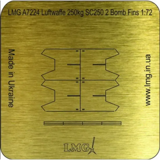 Lmg Ba-72020 1/72 Luftwaffe 250kg Sc250 2 Bomb Fins Thickness 0-1mm