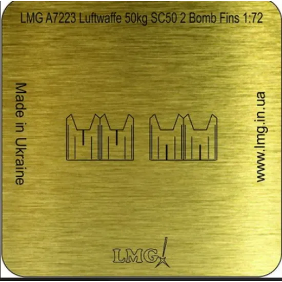 Lmg Ba-72023 1/72 Luftwaffe 50kg Sc50 4 Bomb Fins Thickness 0-1mm