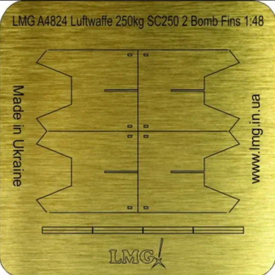 Lmg Ba-48024 1/48 Luftwaffe 250kg Sc250 4 Bomb Fins Thickness 0-2mm