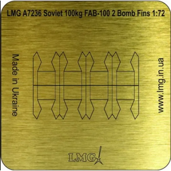 Lmg Ba-72032 1/72 Soviet 100kg Fab-100 2 Bomb Fins Thickness 0-1mm
