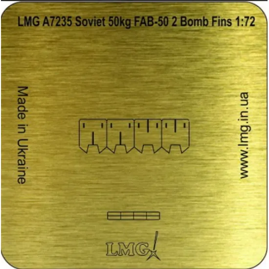 Lmg Ba-72036 1/72 Soviet 50kg Fab-50 4 Bomb Fins Thickness 0-1mm