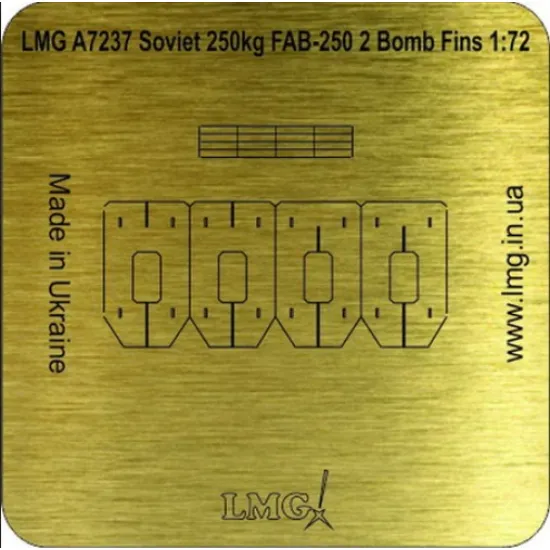Lmg Ba-72043 1/72 Soviet 250kg Fab-250 8 Bomb Fins Thickness 0-1mm
