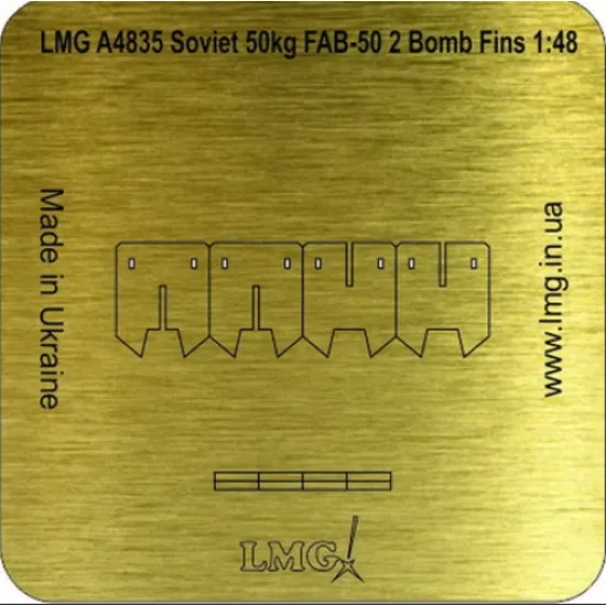 Lmg Ba-48036 1/48 Soviet 50kg Fab-50 4 Bomb Fins Thickness 0-2mm