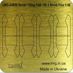 Lmg Ba-48037 1/48 Soviet 100kg Fab-100 4 Bomb Fins Thickness 0-2mm