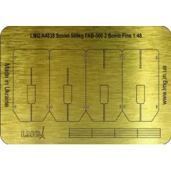 Lmg Ba-48039 1/48 Soviet 500kg Fab-500 4 Bomb Fins Thickness 0-2mm