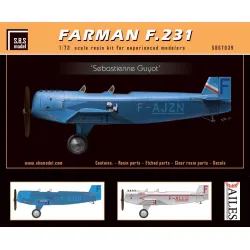 Sbs 7039 1/72 Farman F.231 Sebastienne Guyot Resin Model Kit