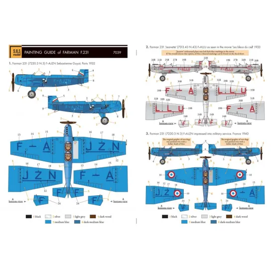 Sbs 7039 1/72 Farman F.231 Sebastienne Guyot Resin Model Kit