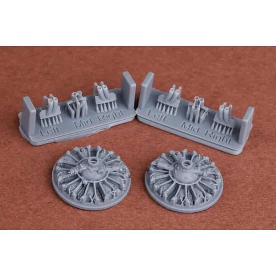 Sbs 72087 1/72 S-2f Tracker Engine And Exhaust Set For Hasegawa Kit