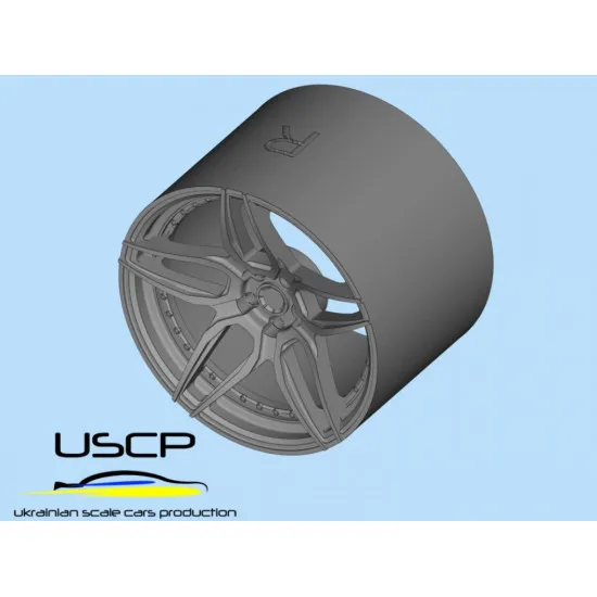 Uscp 24p104 1/24 Resin Wheels 19 Inch Adv 1 Adv05 Mv2 Cs For Aoshima Fujimi Tamiya