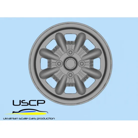 Uscp 24p049 1/24 Resin Wheels 14 Inch Minilite Double Fin For Aoshima Fujimi Tamiya