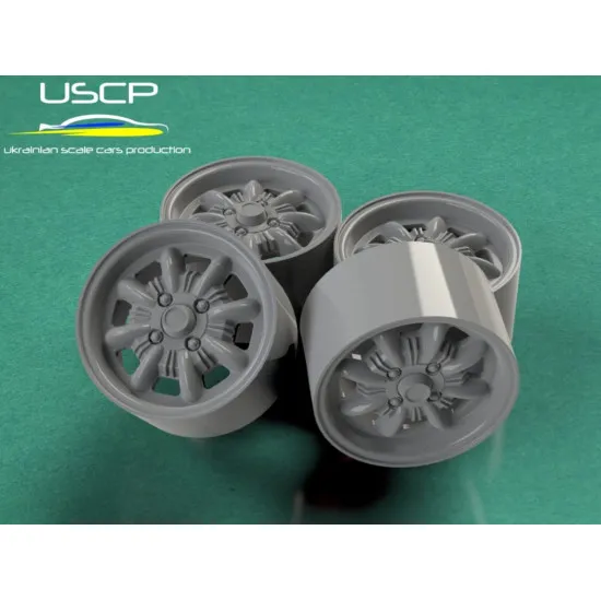 Uscp 24p049 1/24 Resin Wheels 14 Inch Minilite Double Fin For Aoshima Fujimi Tamiya