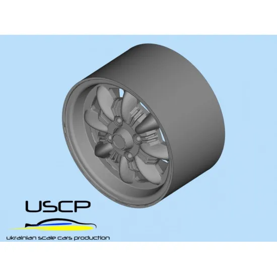 Uscp 24p049 1/24 Resin Wheels 14 Inch Minilite Double Fin For Aoshima Fujimi Tamiya