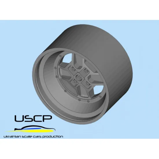 Uscp 24p001 1/24 14 Inch Abarth 131 Rally Resin Resin Wheels For Aoshima Fujimi Tamiya