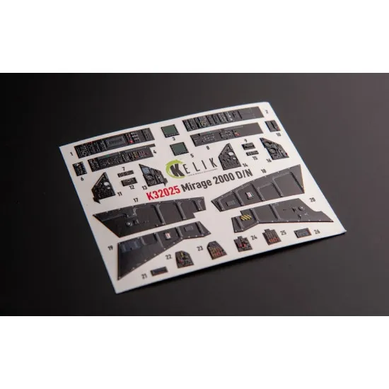 Kelik K32025 1/32 Mirage 2000d/N Interior 3d Decals For Kitty Hawk/Zimi Models Kit