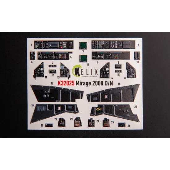 Kelik K32025 1/32 Mirage 2000d/N Interior 3d Decals For Kitty Hawk/Zimi Models Kit