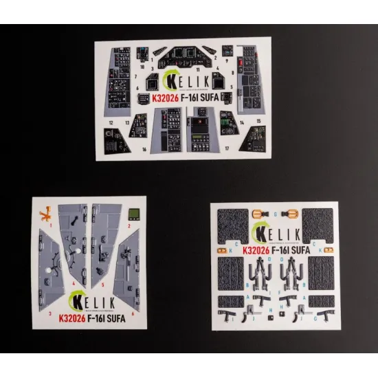 Kelik K32026 1/32 F-16i Sufa - Interior 3d Decals For Academy Kit