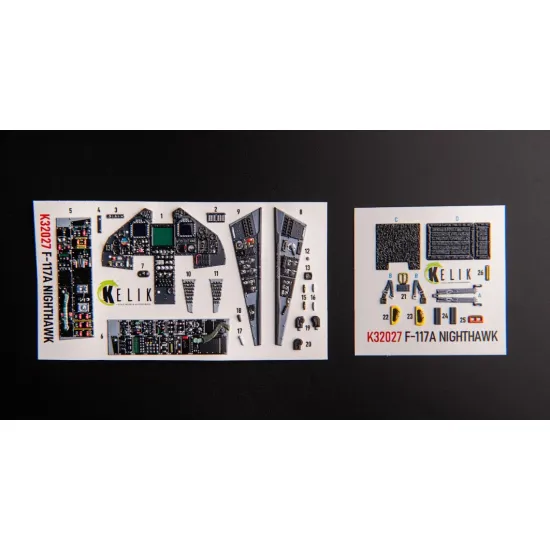 Kelik K32027 1/32 F-117a - Type 1 Interior 3d Decals For Trumpeter Kit