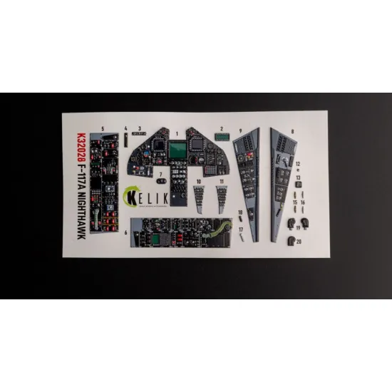 Kelik K32028 1/32 F-117a - Type 2 Interior 3d Decals For Trumpeter Kit