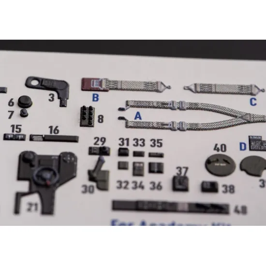 Kelik K48108 1/48 Lightning Interior 3d Decals For Academy Kit