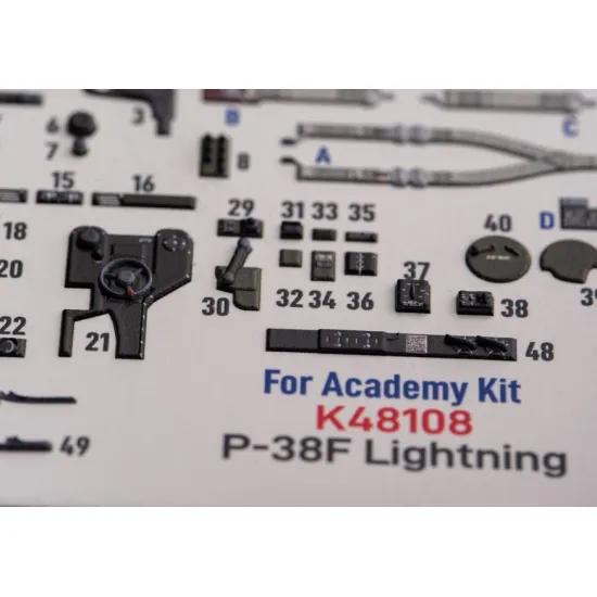 Kelik K48108 1/48 Lightning Interior 3d Decals For Academy Kit