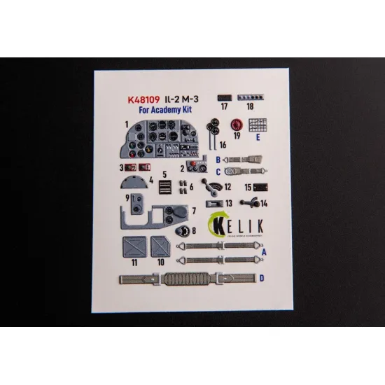 Kelik K48109 1/48 Il 2m3 Interior 3d Decals For Academy Accurate Miniatures Kit