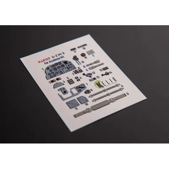 Kelik K48109 1/48 Il 2m3 Interior 3d Decals For Academy Accurate Miniatures Kit