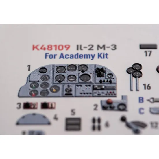 Kelik K48109 1/48 Il 2m3 Interior 3d Decals For Academy Accurate Miniatures Kit